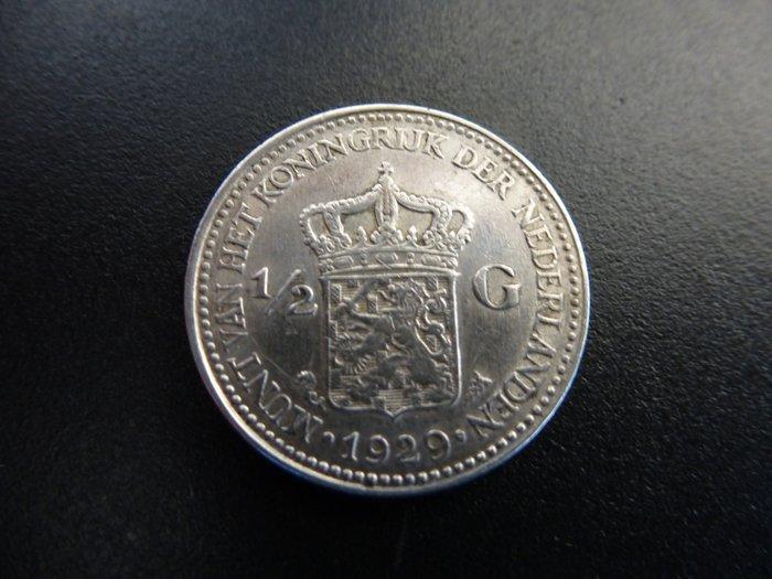 Nederland. Wilhelmina. 1/2 Gulden 1929 (Zonder minimumprijs), Postzegels en Munten, Munten | Nederland