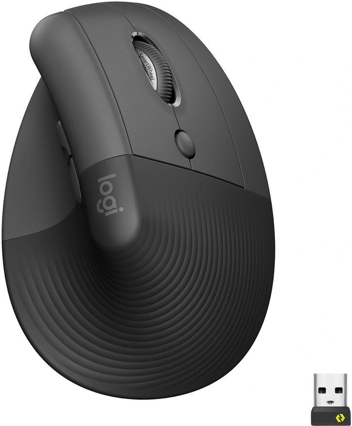Logitech Lift Vertical Ergonomic Zwart Retail Wireless, Computers en Software, Muizen, Nieuw, Ophalen of Verzenden