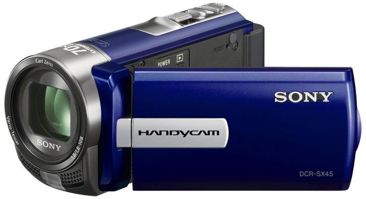 Sony DCR-SX45E Digitale Videocamera - Blauw (In doos), Audio, Tv en Foto, Videocamera's Digitaal, Zo goed als nieuw, Verzenden