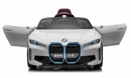 BMW i4 Performance, Wit, 12V, RC, eva, leder 2.4g, BlueTooth, Kinderen en Baby's, Speelgoed | Buiten | Accuvoertuigen, Nieuw, Ophalen of Verzenden