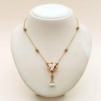 Goud verguld, Art Nouveau - Halsketting - + Pâte de verre, Antiek en Kunst