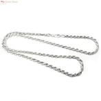 Zilveren rope ketting 50 cm 4 mm, Sieraden, Tassen en Uiterlijk, Kettingen, Verzenden, Nieuw, Zilver