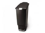 Simplehuman Prullenbak Slimline - Plastic - 40 l - Zwart, Verzenden, Zo goed als nieuw