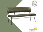 Leren eetkamerbank Solid - Granada Moss (olijf/groen) -, 150 tot 200 cm, Nieuw, Ophalen of Verzenden, Rechte bank