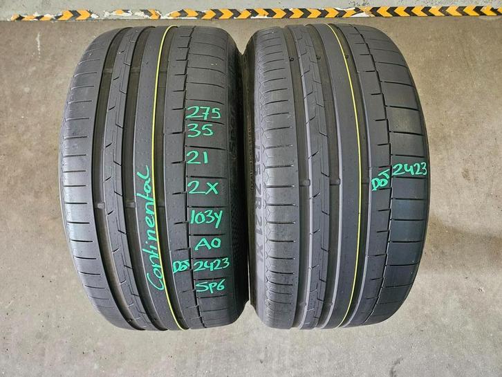275/35/21 103Y AO CONTINENTAL SP6 ZOMERBANDEN 6MM PROFIEL 2X, Auto-onderdelen, Banden en Velgen, 21 inch, Erkend duurzaam, Zomerbanden