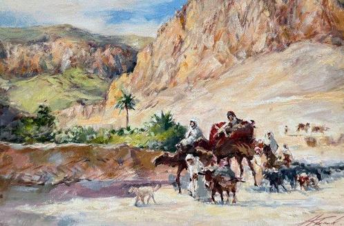 Mikhail Kraiev (1957) - Caravane dans le Désert -, Antiek en Kunst, Kunst | Schilderijen | Klassiek