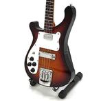 Miniatuur Rickenbacker basgitaar met gratis standaard, Nieuw, Ophalen of Verzenden, Pop, Beeldje of Miniatuur