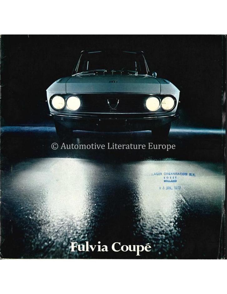 1971 LANCIA FULVIA COUPÉ BROCHURE, Boeken, Auto's | Folders en Tijdschriften