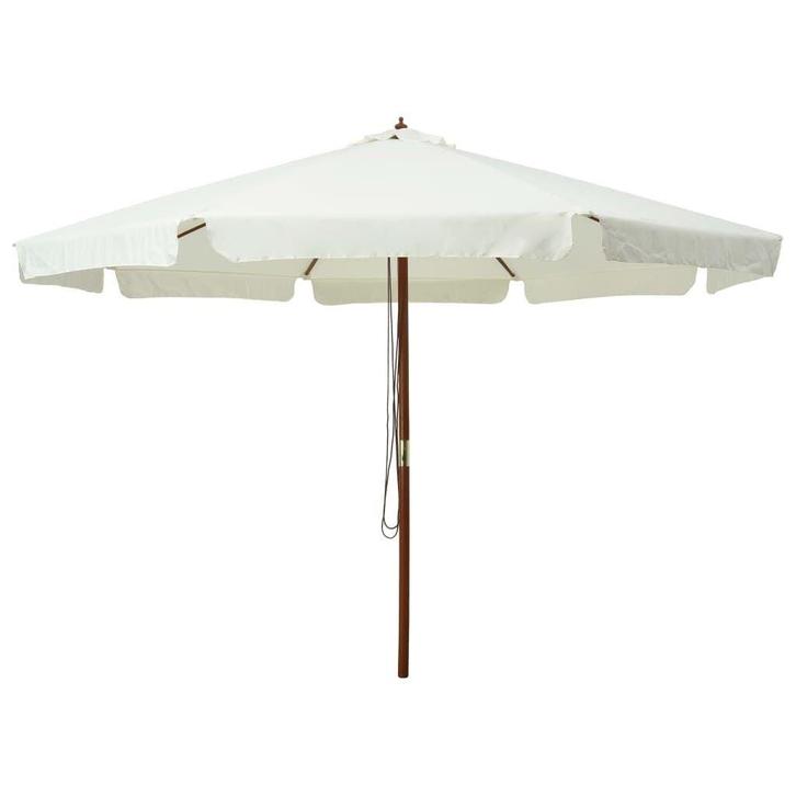 Parasol 330cm Hout | Retourdeal 60% Korting, Tuin en Terras, Parasols, 3 tot 4 meter, Waterdicht, Nieuw, Stokparasol, Ophalen of Verzenden