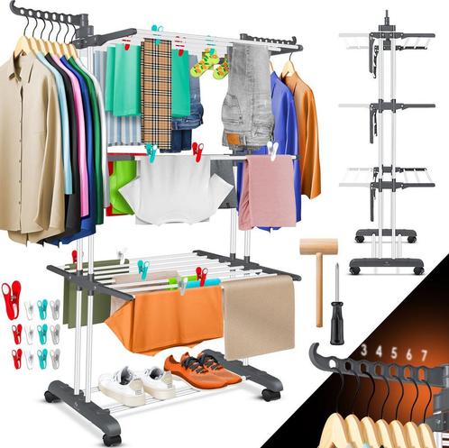 KESSER® Droogrek inklapbaar - Wasrek - Wit / Antraciet, Huis en Inrichting, Overige Huis en Inrichting, Nieuw, Verzenden