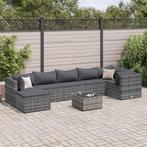 vidaXL 8-delige Loungeset met kussens poly rattan grijs, Verzenden, Nieuw, Rotan, Loungeset