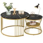 Merax Moderne Nesting Salontafel Set van 2 - Salontafels in, Huis en Inrichting, Tafels | Salontafels, 50 tot 100 cm, Verzenden