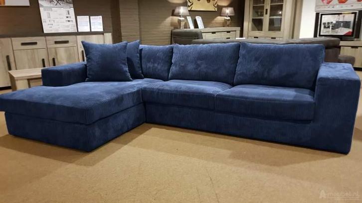 Loungebank Loenen - loungebanken - Blauw, Huis en Inrichting, Banken | Sofa's en Chaises Longues, Nieuw, Stof
