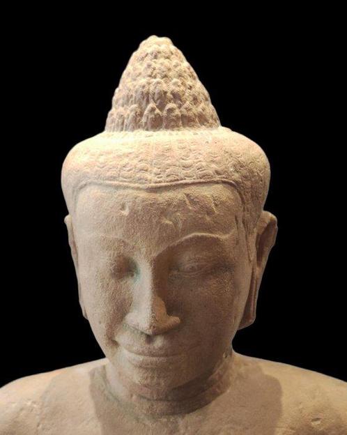 Khmer Lopburi Steen Godenlichaam. Heel groot. - 55 cm, Verzamelen, Mineralen en Fossielen