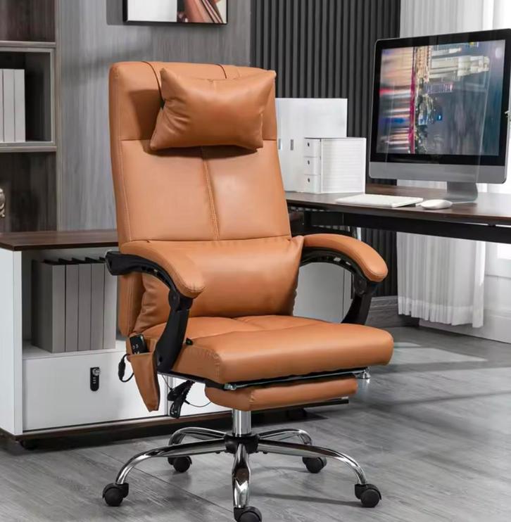 Bureaustoel Massagefunctie – Kunstleer, Verwarming; Steun, Huis en Inrichting, Stoelen, Eén, Nieuw, Metaal, Stof, Verzenden
