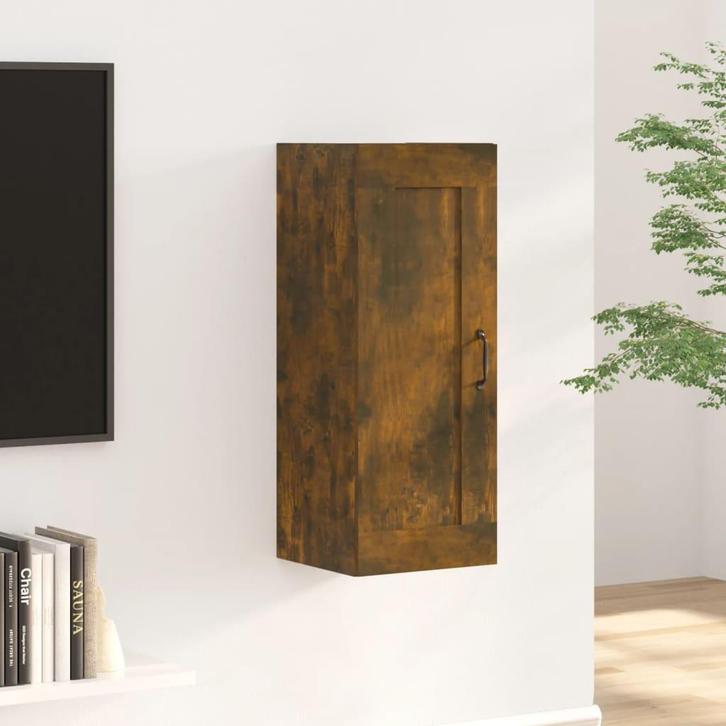 vidaXL Wandkast 35x34x90 cm bewerkt hout gerookt, Huis en Inrichting, Kasten | Overige, Nieuw, Verzenden