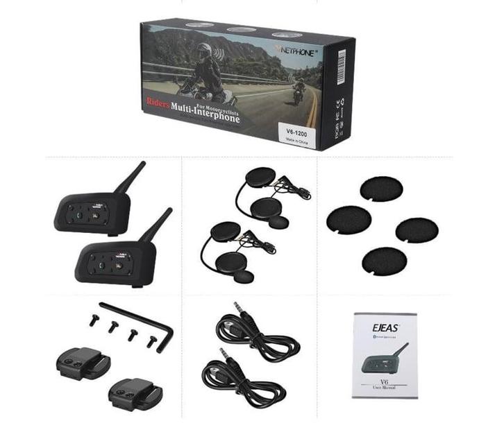 V6 intercom bluetooth motor interphone headset bellen helm D, Audio, Tv en Foto, Koptelefoons, Nieuw, Verzenden