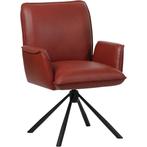 Leren draaibare eetkamerstoel Elite - Granada Rouge (rood), 60 tot 90 cm, Nieuw, Leer, Ophalen of Verzenden