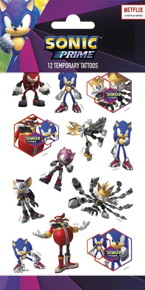 Sonic Nep Tattoos, Hobby en Vrije tijd, Feestartikelen, Nieuw, Verzenden