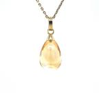 Gouden vintage hanger met citrien 14 krt, Sieraden, Tassen en Uiterlijk, Kettinghangers, Ophalen of Verzenden, Nieuw