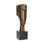 sculptuur, Modernist head - 44 cm - Brons, Marmer, Antiek en Kunst