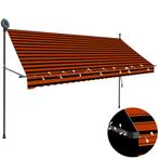 vidaXL Luifel handmatig uitschuifbaar met LED 300 cm oranje, Verzenden, Nieuw