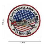 Embleem stof United States army Air Force P-51 Mustang, Verzamelen, Militaria | Algemeen