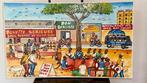 Schilderij - Afrikaanse straat scène – levendig stadsleven -