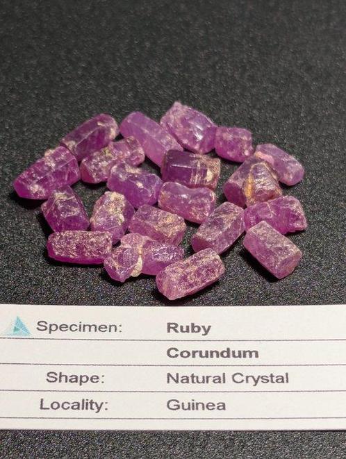 73 CT Hoge Kwaliteit - 20x Robijn, Ruwe glanzende Robijnen, Verzamelen, Mineralen en Fossielen