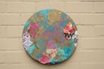 Rond Mixed Media Kunstwerk – &quot;Oosterse Glim&quot;, Ophalen of Verzenden