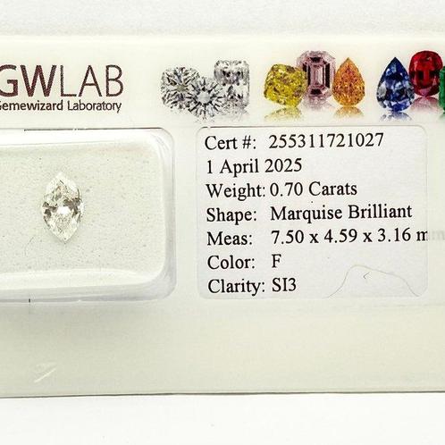 Zonder Minimumprijs - 1 pcs Diamant (Natuurlijk) - 0.70 ct -, Sieraden, Tassen en Uiterlijk, Edelstenen