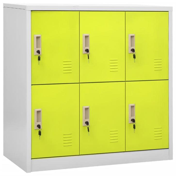 vidaXL Lockerkast 90x45x92,5 cm staal lichtgrijs en groen, Huis en Inrichting, Kasten | Lockerkasten, Nieuw, Verzenden