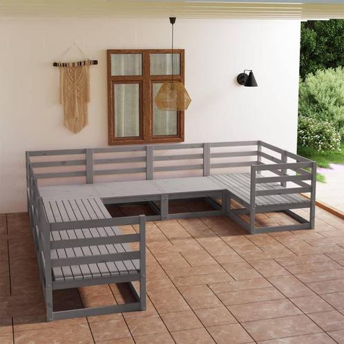 vidaXL 8-delige Loungeset massief grenenhout, Tuin en Terras, Tuinsets en Loungesets, Loungeset, Nieuw, Verzenden