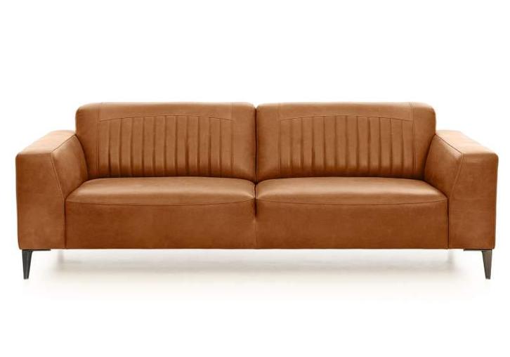 Bankstel Aspen - rechte banken - Cognac, Huis en Inrichting, Banken | Bankstellen, Nieuw, Leer