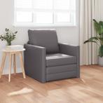 vidaXL Vloersofa Bed 2-in-1 Grijs 74x77x81 cm Faux Leer, Verzenden, Nieuw, Leer, Minder dan 150 cm