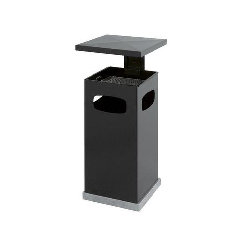 As-papierbak met afneembaar afdak 70 ltr - antraciet, Huis en Inrichting, Woonaccessoires | Prullenbakken, Nieuw, Verzenden