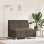 vidaXL Sofa Stoel met kussen 2 pcs Donkergrijs 55 cm Faux, Verzenden, Nieuw, Hout, Minder dan 150 cm