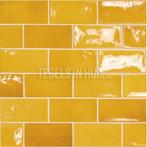 Handvorm wandtegel 6,5x13 goud soft glans wandtegel, Doe-het-zelf en Verbouw, Tegels, Nieuw, Ophalen of Verzenden, 10 m² of meer