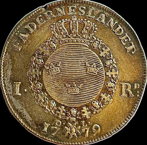 Zweden. Gustav III. Riksdaler 1779 very nice patina AU+ and, Postzegels en Munten, Munten | Europa | Niet-Euromunten