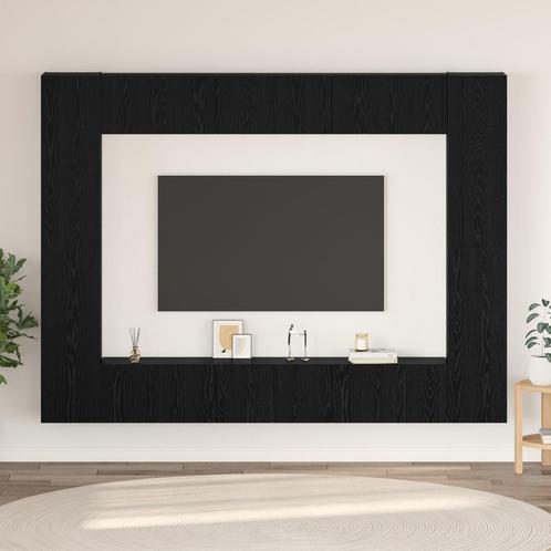 vidaXL Tv-meubelset 10 pcs Zwart eiken Medium 30.5 x 30 x 90, Huis en Inrichting, Kasten | Televisiemeubels, Nieuw, Minder dan 50 cm