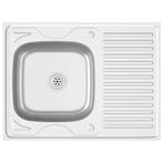 RVS Spoelbak 80x60 cm | Tweedekansje | Super Deal!, Doe-het-zelf en Verbouw, Sanitair, Ophalen of Verzenden, Nieuw, Rvs, Wastafel