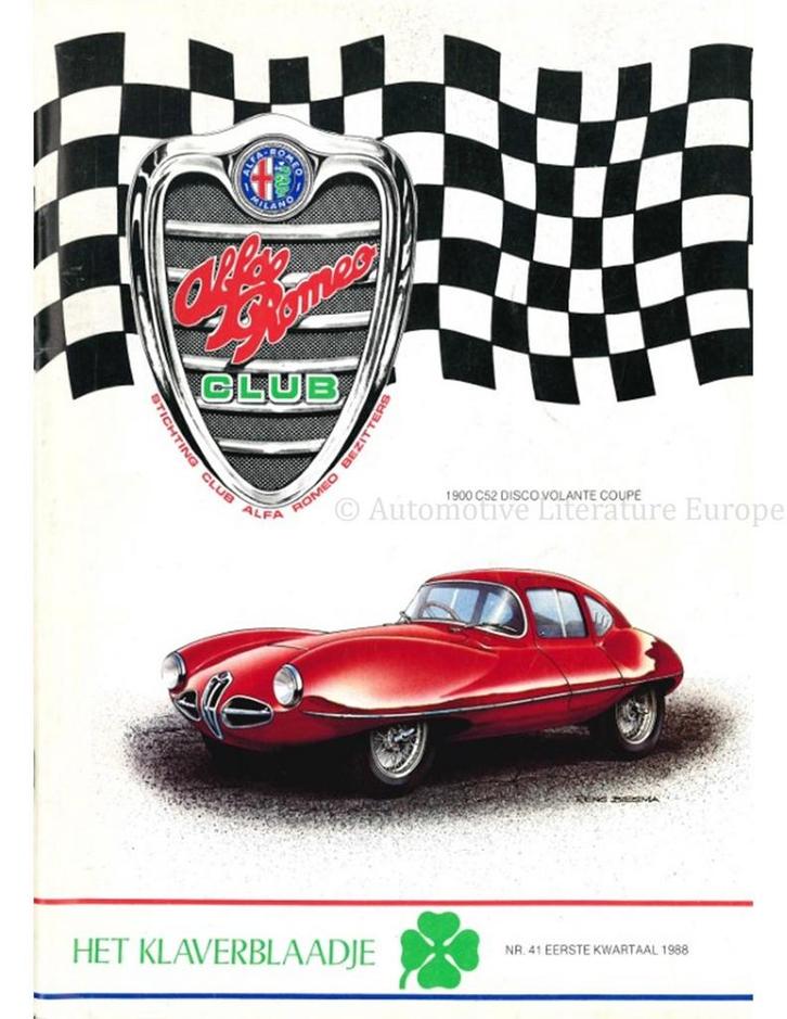 1988 ALFA ROMEO CLUB HET KLAVERBLAADJE 41 NEDERLANDS, Boeken, Auto's | Folders en Tijdschriften, Alfa Romeo