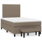 vidaXL Boxspring met matras stof taupe 120x190 cm, Verzenden, Nieuw, 190 cm of minder, Twijfelaar