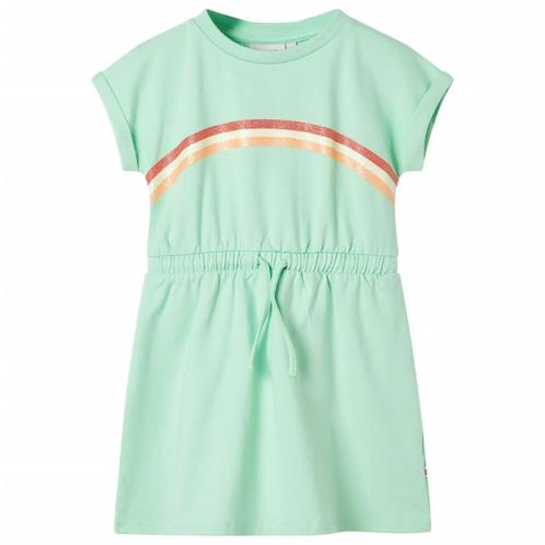 vidaXL Kinderjurk met trekkoord 128 felgroen, Kinderen en Baby's, Kinderkleding | Overige, Nieuw, Verzenden