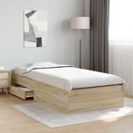 vidaXL Bedframe Bruin 90 x 190 cm Bewerkt hout, Verzenden, Nieuw, Bruin, Hout