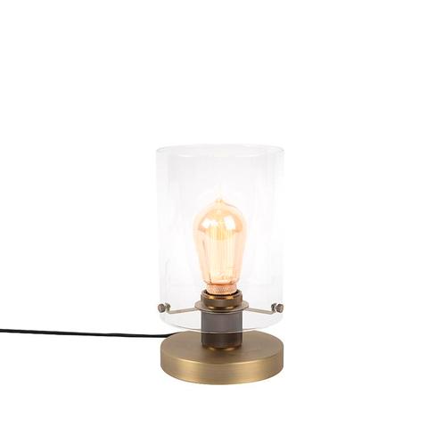 Scandinavische tafellamp brons met glas - Dome, Huis en Inrichting, Lampen | Tafellampen, Nieuw, Overige materialen, Minder dan 50 cm