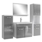 Badkamermeubel Set Alba 60 x 35 cm Wit Grijs Badmeubel, Verzenden, Nieuw, Wastafelkast