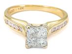 Wit &amp; geelgouden bicolor diamanten ring - 14Kt - 0.97 Ct
