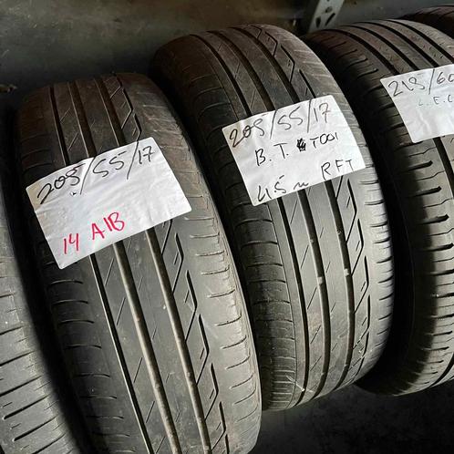 2 x Bridgestone Turanza T001 205-55-17 RFT Zomerbanden 4,5mm, Auto-onderdelen, Banden en Velgen, 17 inch, Zomerbanden, 205 mm