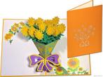 Groot boeket met zonnebloemen | pop-up wenskaart bloemen, Nieuw, Verzenden
